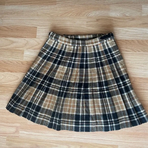 Wool Plaid Wrap Mini Skirt - Picture 6 of 7